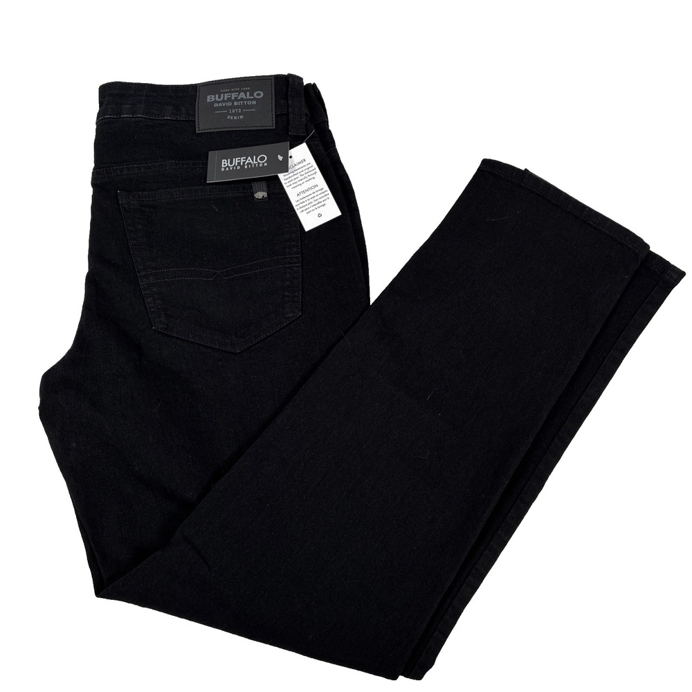 New Mens Buffalo David Bitton Slim Ash Stretch Jeans Size 33x30 NWT $109 Black